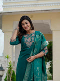 Elegant Roman Silk Kurti Pant Dupatta Set