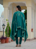 Elegant Roman Silk Kurti Pant Dupatta Set