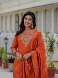 Elegant Roman Silk Kurti Pant Dupatta Set