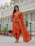 Elegant Roman Silk Kurti Pant Dupatta Set