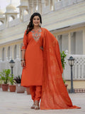 Elegant Roman Silk Kurti Pant Dupatta Set