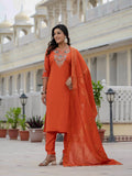 Elegant Roman Silk Kurti Pant Dupatta Set