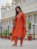 Elegant Roman Silk Kurti Pant Dupatta Set