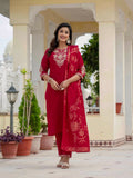 Elegant Roman Silk Kurti Pant Dupatta Set