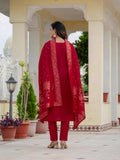 Elegant Roman Silk Kurti Pant Dupatta Set