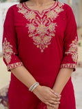 Elegant Roman Silk Kurti Pant Dupatta Set