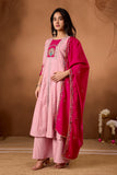 Elegant Handwork Anarkali Kurti with Plazo & Dupatta – Festive Wear Collection