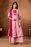 Elegant Handwork Anarkali Kurti with Plazo & Dupatta – Festive Wear Collection