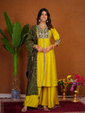 Stylish Anarkali Kurti Set with Plazo & Dupatta