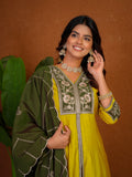 Stylish Anarkali Kurti Set with Plazo & Dupatta