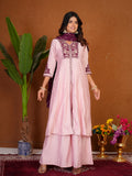 Stylish Anarkali Kurti Set with Plazo & Dupatta