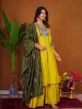 Stylish Anarkali Kurti Set with Plazo & Dupatta