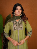 Stylish Anarkali Kurti Set with Plazo & Dupatta