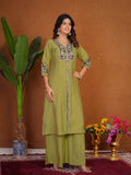 Stylish Anarkali Kurti Set with Plazo & Dupatta