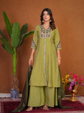 Stylish Anarkali Kurti Set with Plazo & Dupatta
