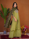 Stylish Anarkali Kurti Set with Plazo & Dupatta