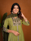 Stylish Anarkali Kurti Set with Plazo & Dupatta