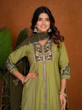 Stylish Anarkali Kurti Set with Plazo & Dupatta
