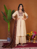 Stylish Anarkali Kurti Set with Plazo & Dupatta