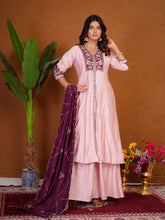 Stylish Anarkali Kurti Set with Plazo & Dupatta