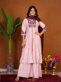 Stylish Anarkali Kurti Set with Plazo & Dupatta