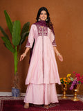 Stylish Anarkali Kurti Set with Plazo & Dupatta