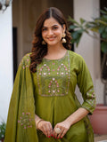Elegant Straight Kurti Pant Dupatta Set