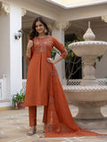Elegant Straight Kurti Pant Dupatta Set