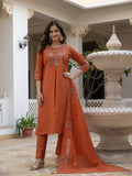 Elegant Straight Kurti Pant Dupatta Set