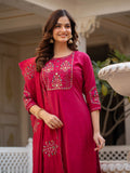 Elegant Straight Kurti Pant Dupatta Set