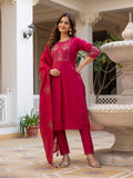 Elegant Straight Kurti Pant Dupatta Set