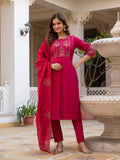 Elegant Straight Kurti Pant Dupatta Set