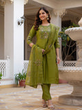 Elegant Straight Kurti Pant Dupatta Set