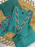 Elegant Straight Kurti Pant With Chanderi Silk Dupatta Set