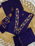 Elegant Straight Kurti Pant With Chanderi Silk Dupatta Set