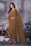 Elegant Straight Kurti Pant Dupatta Set