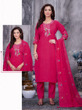 Elegant Straight Kurti Pant Dupatta Set