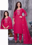 Elegant Straight Kurti Pant Dupatta Set