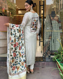 Women Embroidered Chanderi SILK kurta set