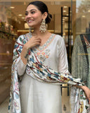 Women Embroidered Chanderi SILK kurta set