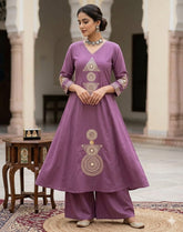 SUMMER SPECIAL A LINE REYON PAIR WITH EMBROIDERY WORK WITH PLAZO