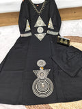 SUMMER SPECIAL A LINE REYON PAIR WITH EMBROIDERY WORK WITH PLAZO