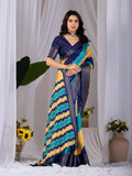 Soft Lichi Silk Saree with elegant Patola-inspired diagonal patterns