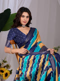 Soft Lichi Silk Saree with elegant Patola-inspired diagonal patterns