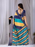 Soft Lichi Silk Saree with elegant Patola-inspired diagonal patterns