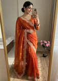 Exquisite Fendy Satin Saree
