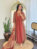 Printed Cotton Anarkali Kurta Set