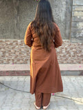 Premium Cotton Chikankari Angrakha Kurti Pant Set For Women