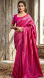 Elegant Soft Lichi Silk Banarasi Saree with Jacquard Work & Rich Pallu