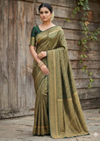 Elegant Soft Lichi Silk Banarasi Saree with Jacquard Work & Rich Pallu
